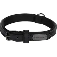 Flamingo Binti Lederhalsband mit Neopren schwarz XS