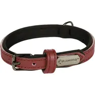 Flamingo Binti Lederhalsband mit Neopren rot XS