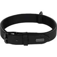 Flamingo Binti Lederhalsband mit Neopren schwarz M/L