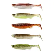 Savage Gear Gummiköder Fat Minnow T-Tail 10,5 cm 11 g Klare Wassermischung 5 Stück