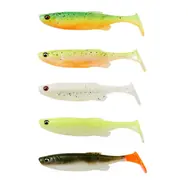 Savage Gear Gummiköder Fat Minnow T-Tail 13 cm 20 g Dark Water Mix 5 Stück