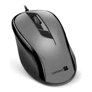 Connect IT CMO-1200 grau / Optische Maus / 1000DPI / 3 Tasten / USB / 1,8 m