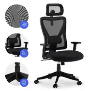 SENSE7 Schwarzer Bürostuhl / Ergonomischer Stuhl / Belastbarkeit 130 kg