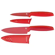 WMF Touch Messerset 2-teilig rot / 1x Kochmesser 13 cm / 1x Universalmesser 9 cm / Klingenschutz