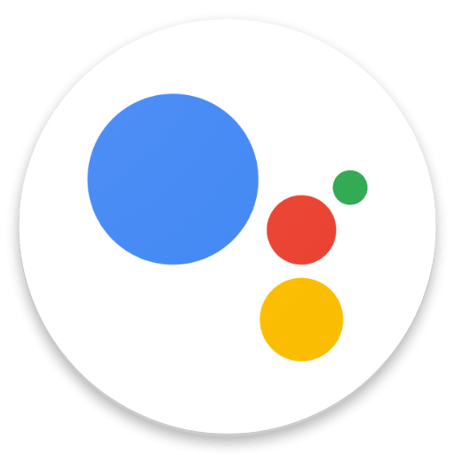 Google Assistant Logo – vier farbige Punkte (blau, rot, gelb, grün) in einem weißen Kreis