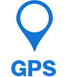 GPS-Symbol – blaue Kartenmarkierung als Zeichen für GPS-Ortungsunterstützung