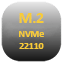 Symbol für M.2-NVMe-22110-Formfaktor – Kennzeichnung der SSD-Schnittstelle und -Größe