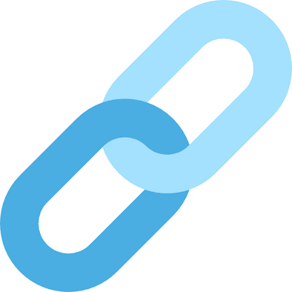 Symbol zweier verbundener Kettenglieder zur Darstellung der Daisy-Chain-Funktion für die Reihenschaltung von Geräten