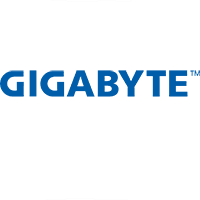 GIGABYTE Markenlogo – blauer Schriftzug auf weißem Hintergrund, Hersteller von Computerkomponenten