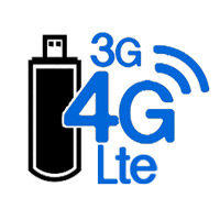 Symbol eines USB-Modems mit Unterstützung für 3G-, 4G- und LTE-Verbindungen
