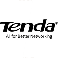 Logo des Netzwerkgeräteherstellers Tenda mit dem Slogan All for Better Networking