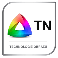Symbol für TN-Bildtechnologie – farbiges Dreieck-Logo für TN-Displays