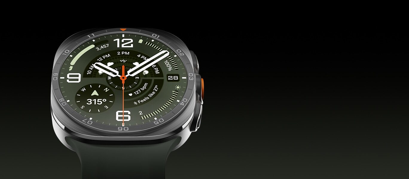 Galaxy Watch Ultra2 z profilu s detailem lunety