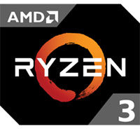 AMD Ryzen 3 Logo – Prozessorserie von AMD für günstige Computer