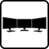 Symbol für Drei-Monitor-Unterstützung gleichzeitig – Multi-Monitor-Setup