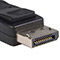 Foto eines DisplayPort-Steckers – schwarzer Stecker mit charakteristischer asymmetrischer Form