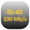 Symbol für Netzwerkschnittstelle RJ-45 mit Übertragungsgeschwindigkeit 100 Mb/s