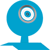 Webcam-Symbol – blaues Icon für den Parameter Webcam