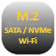 Symbol für M.2-Schnittstelle mit SATA-, NVMe- und Wi-Fi-Unterstützung