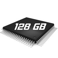 Chip-Symbol mit Aufschrift 128 GB – Speicher- oder Kapazitätsspezifikation des Produkts