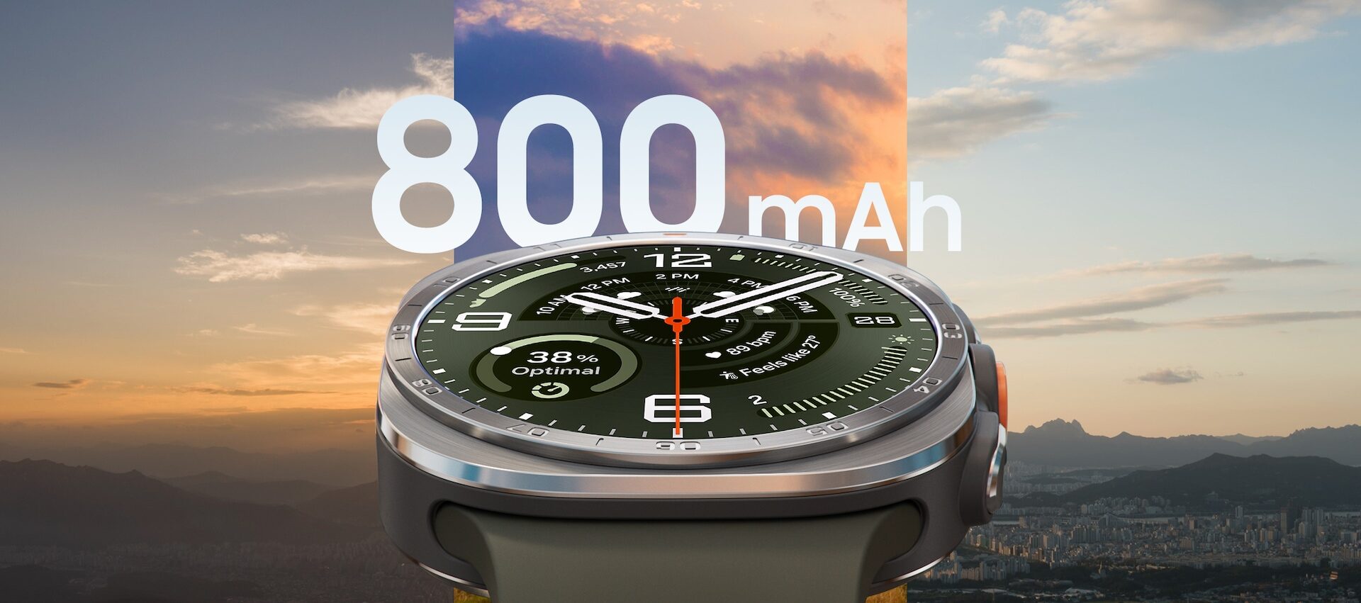 Galaxy Watch Ultra2 s údajem o kapacitě baterie 800 mAh