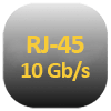 Symbol RJ-45-Anschluss mit Übertragungsgeschwindigkeit 10 Gb/s