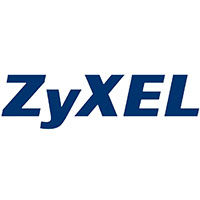 ZyXEL Markenlogo auf weißem Hintergrund – Hersteller von Netzwerkgeräten