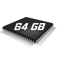 Chip-Symbol mit Aufschrift 64 GB – Arbeitsspeicher- oder Speicherkapazität