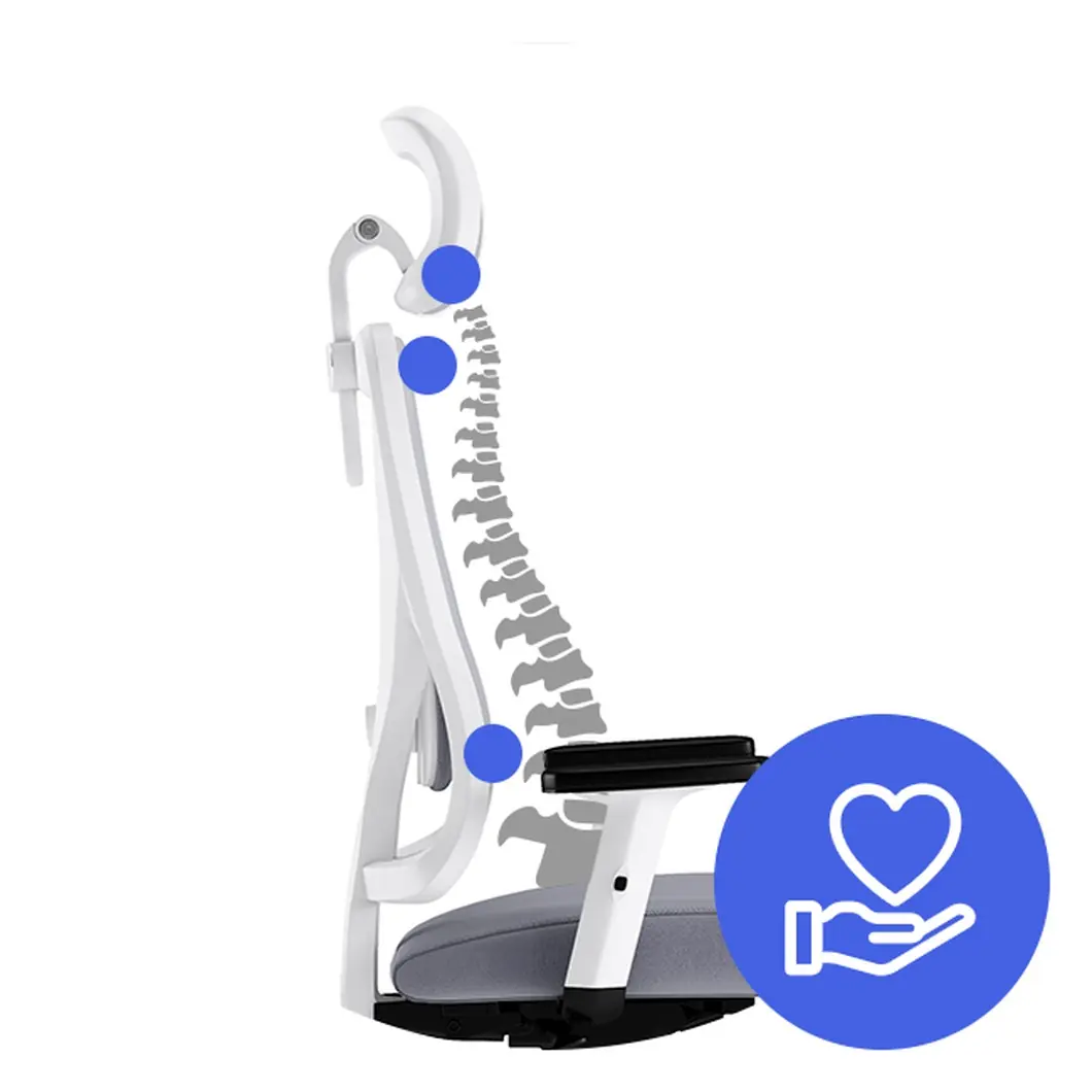 SENSE7 Tone bílo-šedá - tři body opory páteře